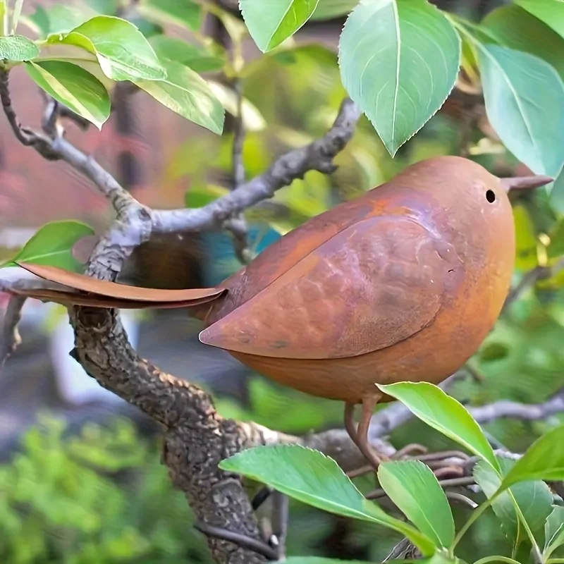 A Pair of Retro Metal Bird Sculptures for Garden, Courtyard and Lawn Decoration - Perfect Gift for Birds Enthusiasts