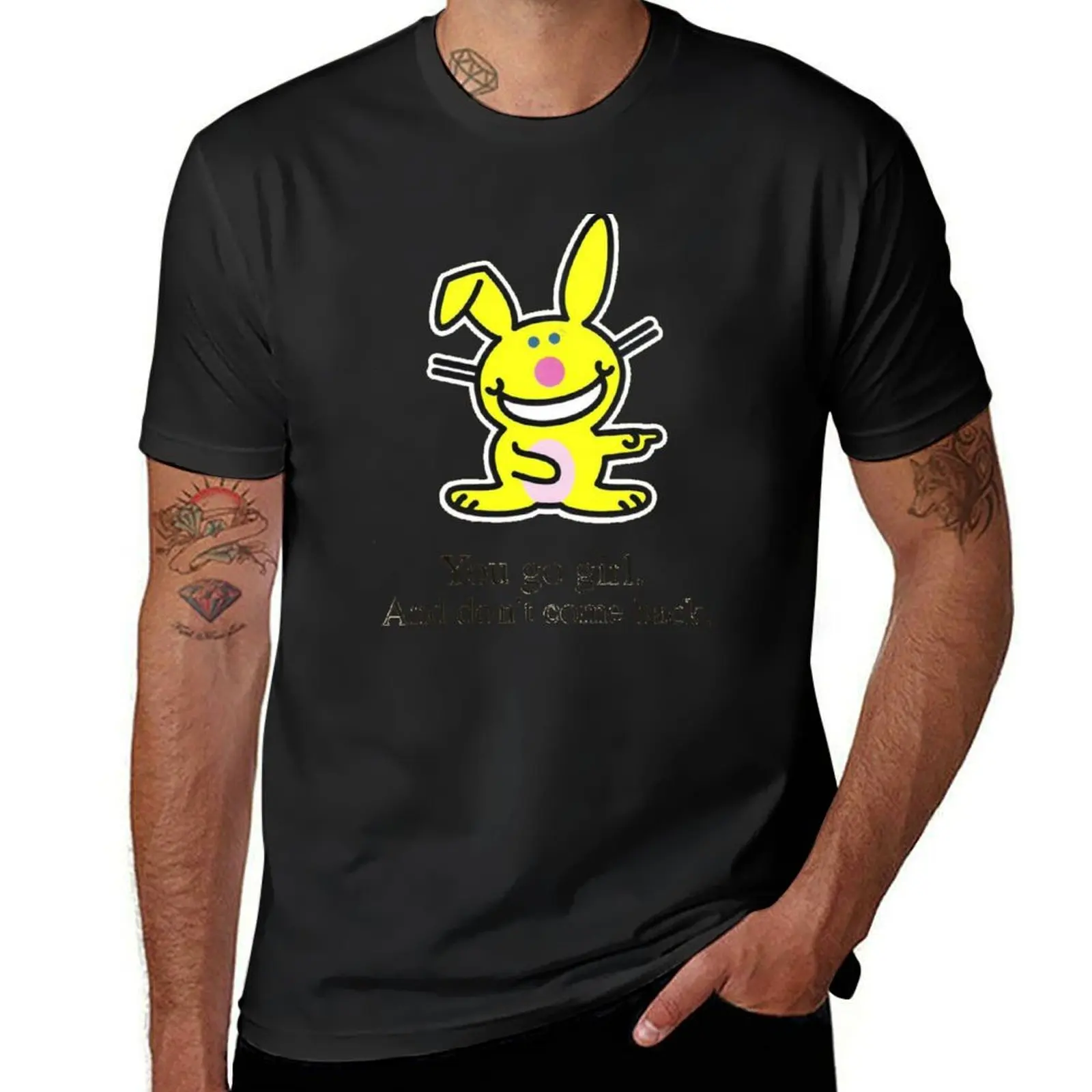 

Y2k Happy Bunny you go girl! T-Shirt anime stuff vintage anime shirt summer tops vintage t shirts t shirts for men pack