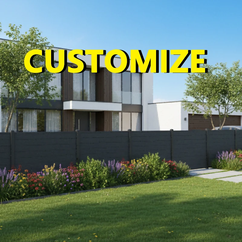 

Any Size Custom 3D Pattern WPC Fence Panel Sturdy Aluminum Frame For Backyard Pool Factory Area Privacy Security Screen Customiz