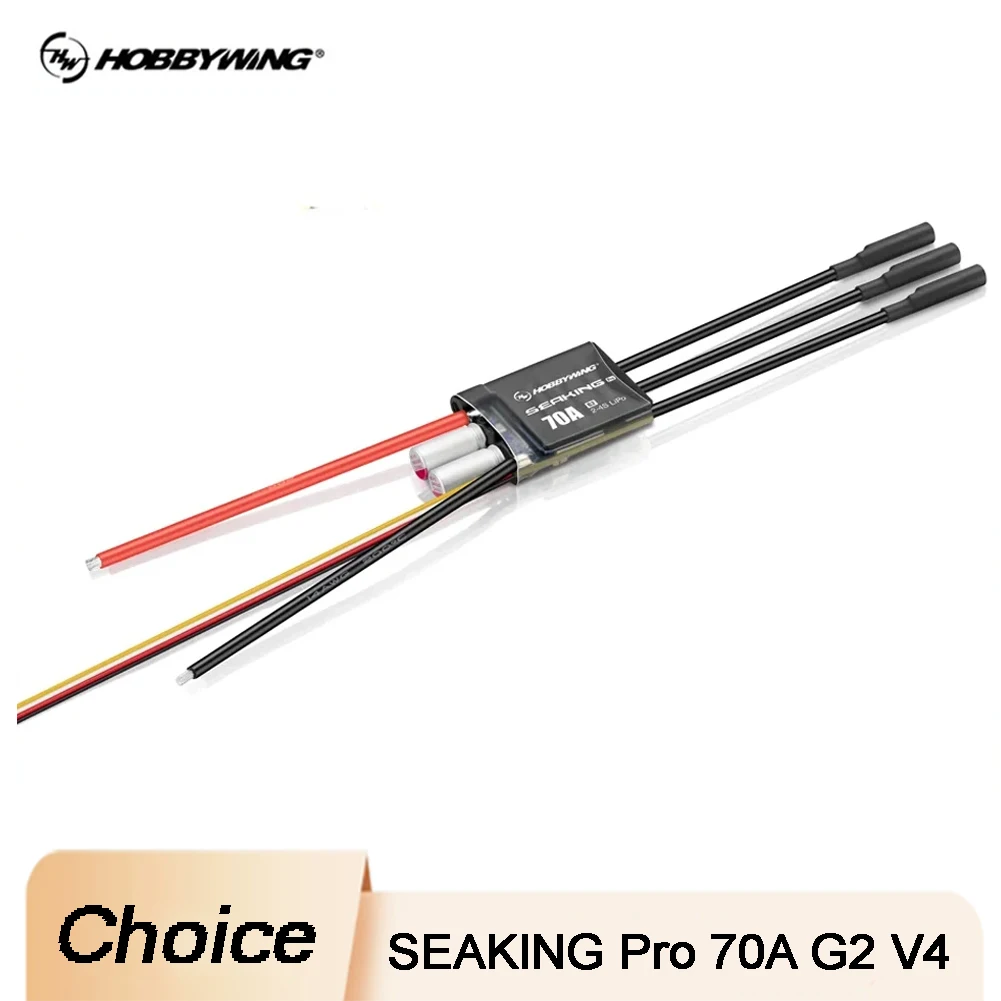 

Hobbywing Seaking PRO 70A G2 Бессенсорный ESC 2-4S LiPo для соревновательных лодок Mini Mono/ECO/Hydro RC