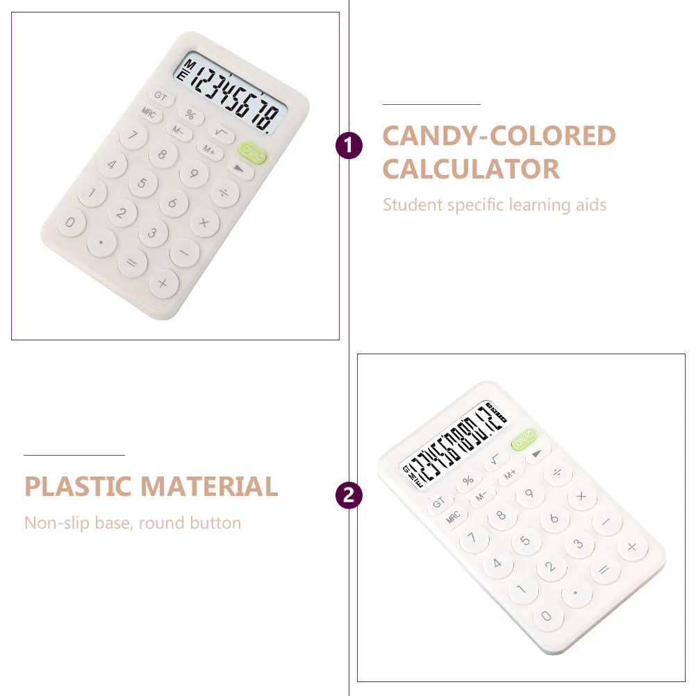 

Adorable 8- Non-Slip Base Comfortable Button Compact Portable Study Tool School Office Home Plastic Student