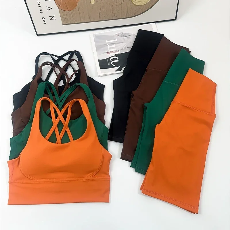 

2PCS Yoga Suit Sports Set Women Quick-Drying Gym Set Women Running Workout Fitness Tracksuit Sportswear Shorts Suit️