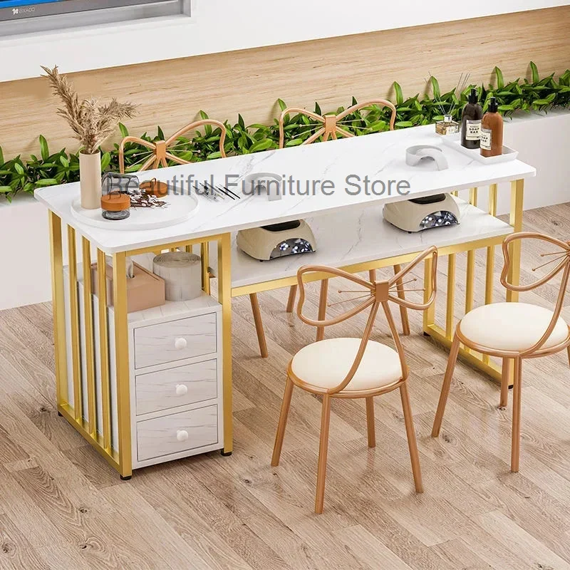 Japanese Manicure Table Simple Ins Manicure Shop Table and Chair Set Nordic Light Luxury Single Double Professional Nail Tables