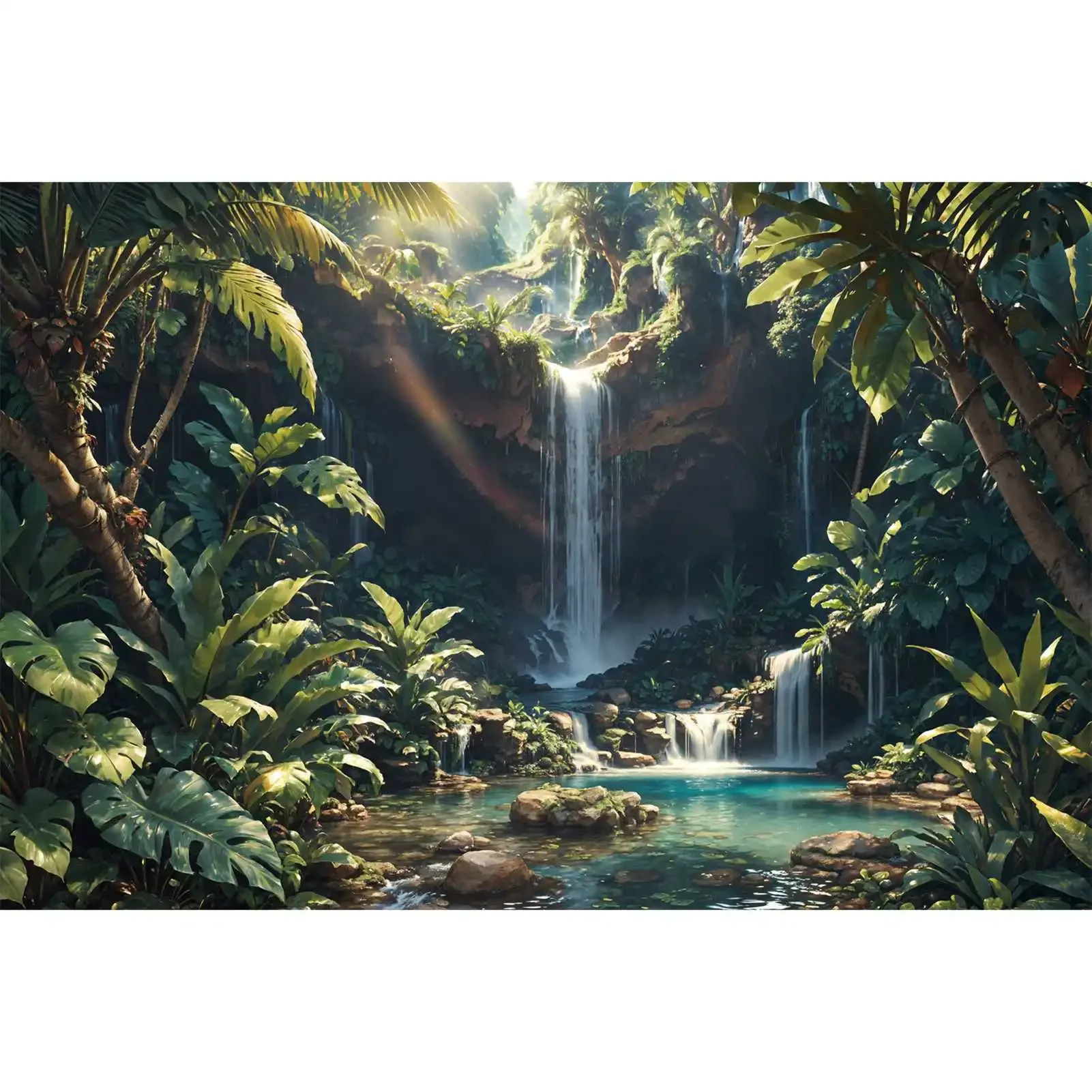 Fondos de fotografía de cascada de verano, decoraciones tropicales personalizadas para cabina de fotos de bebé, accesorios de estudio fotográfico