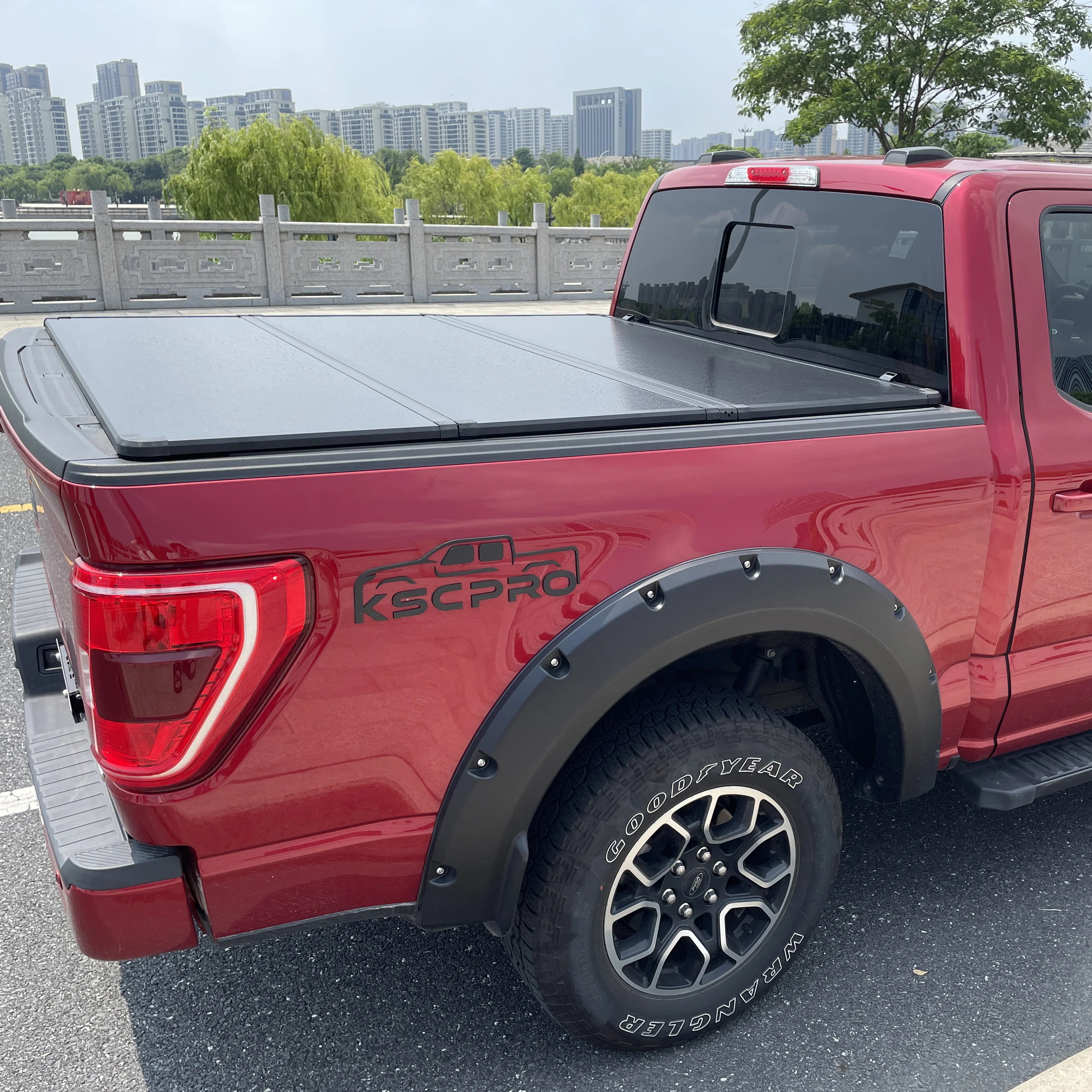 KSCPRO Manufacturing Hard Tri-Fold Truck Bed Tonneau Pickup Cover for 2014-2021 Toyota Tundra 6.5' 