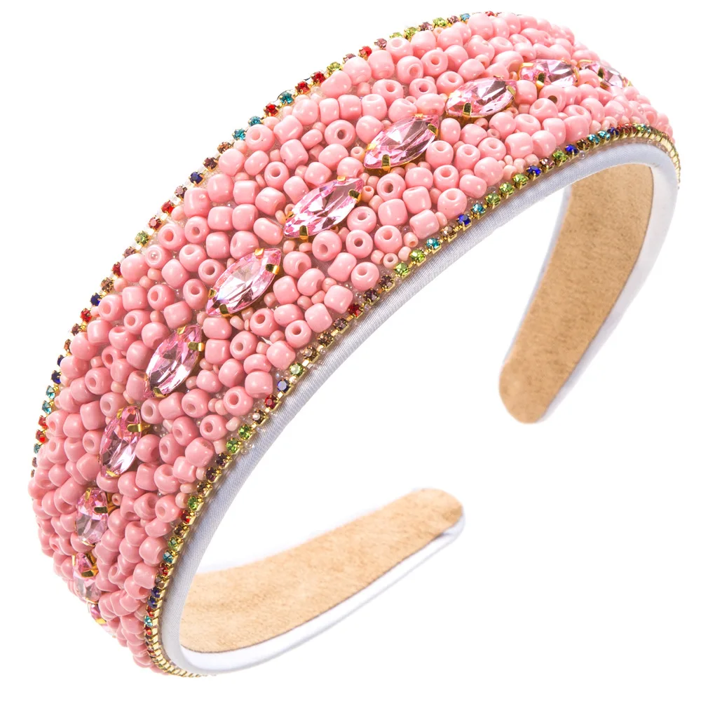 Seed Beads Sponge Padded Hairband Headband Adult Hair Accessories Hair Jewley