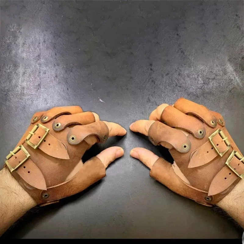 Gants Médiévaux Protège-Bras En Cuir Synthétique - Accessoires Costume Viking Renaissance