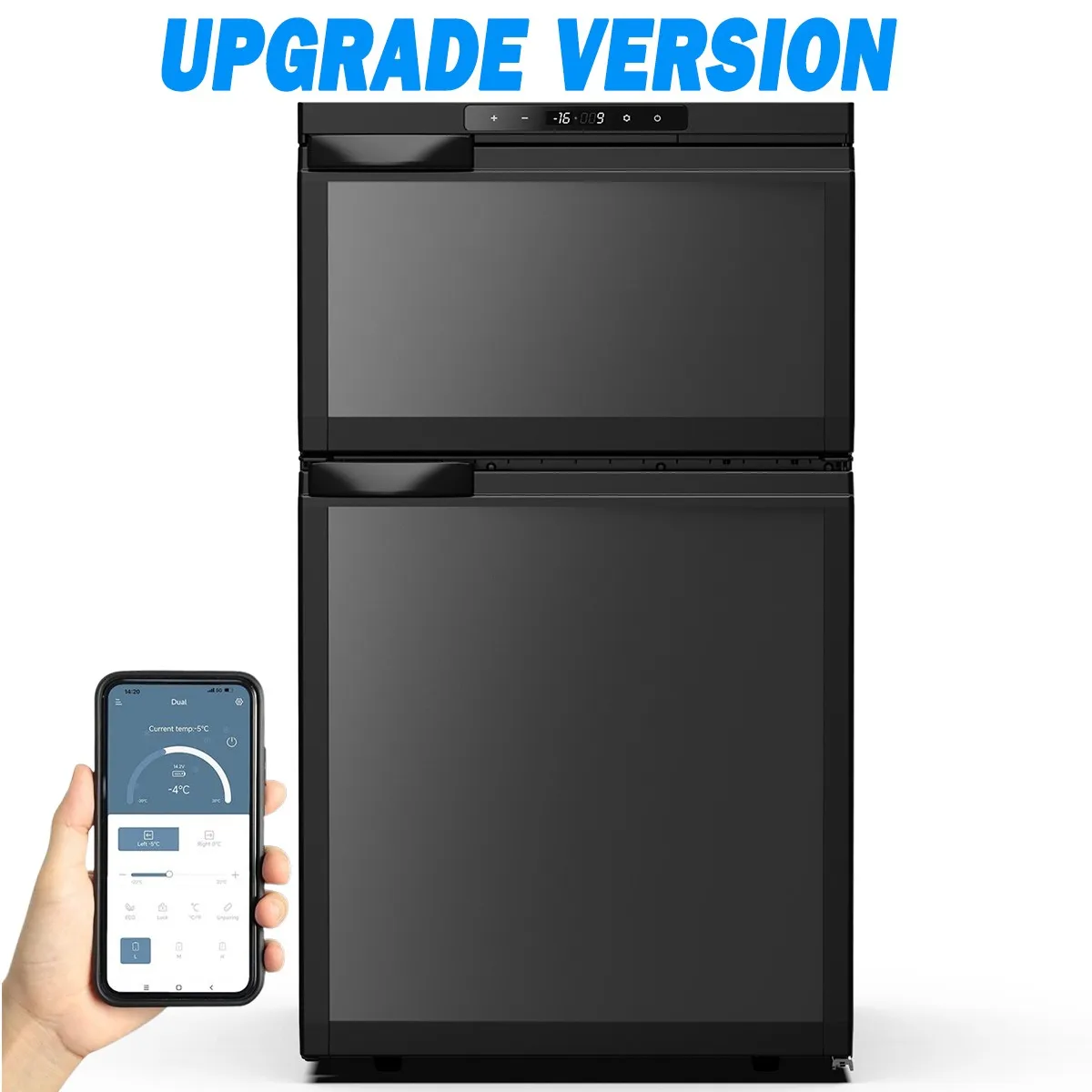12V 24V 80L Compressor Fridge Freezer Double Doors App Control RV Campervan Boat