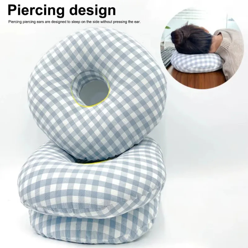 Almohada para Piercing en la oreja, 30x30cm, alivio del dolor en la oreja para personas mayores, almohadas de Donut con orificio para la oreja, Protector de almohada, soporte para la cabeza y el cuello