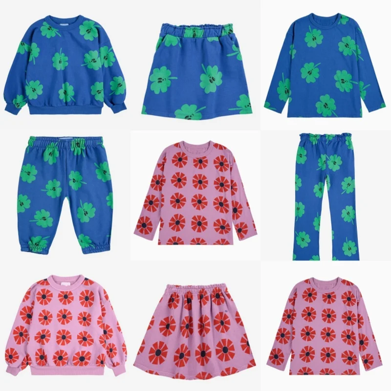 

Children's BC25SS Autumn and Winter Boys and Girls Snowflake Full Print Set Hoodies and Pants