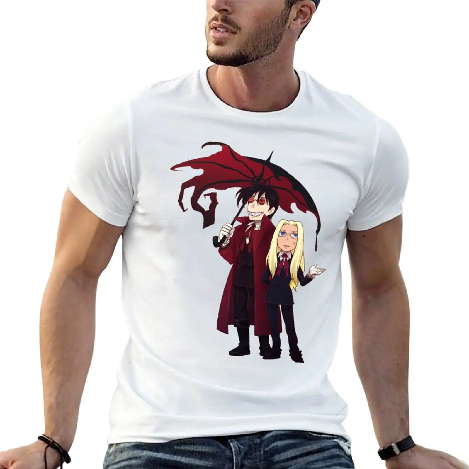 

Hellsing and Alucard - Cartoon Style T-Shirt man t shirt summer t shirt personalised t shirts for man cotton soft T-Shirt