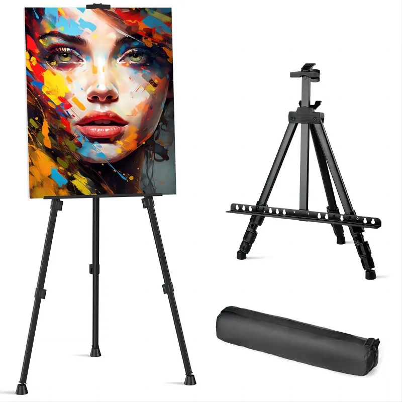 

Art Painting Display Easel Aluminum Alloy Easel Hand Crank Telescopic Tripod Stand Sketch Drawing Travel Easel Retractable