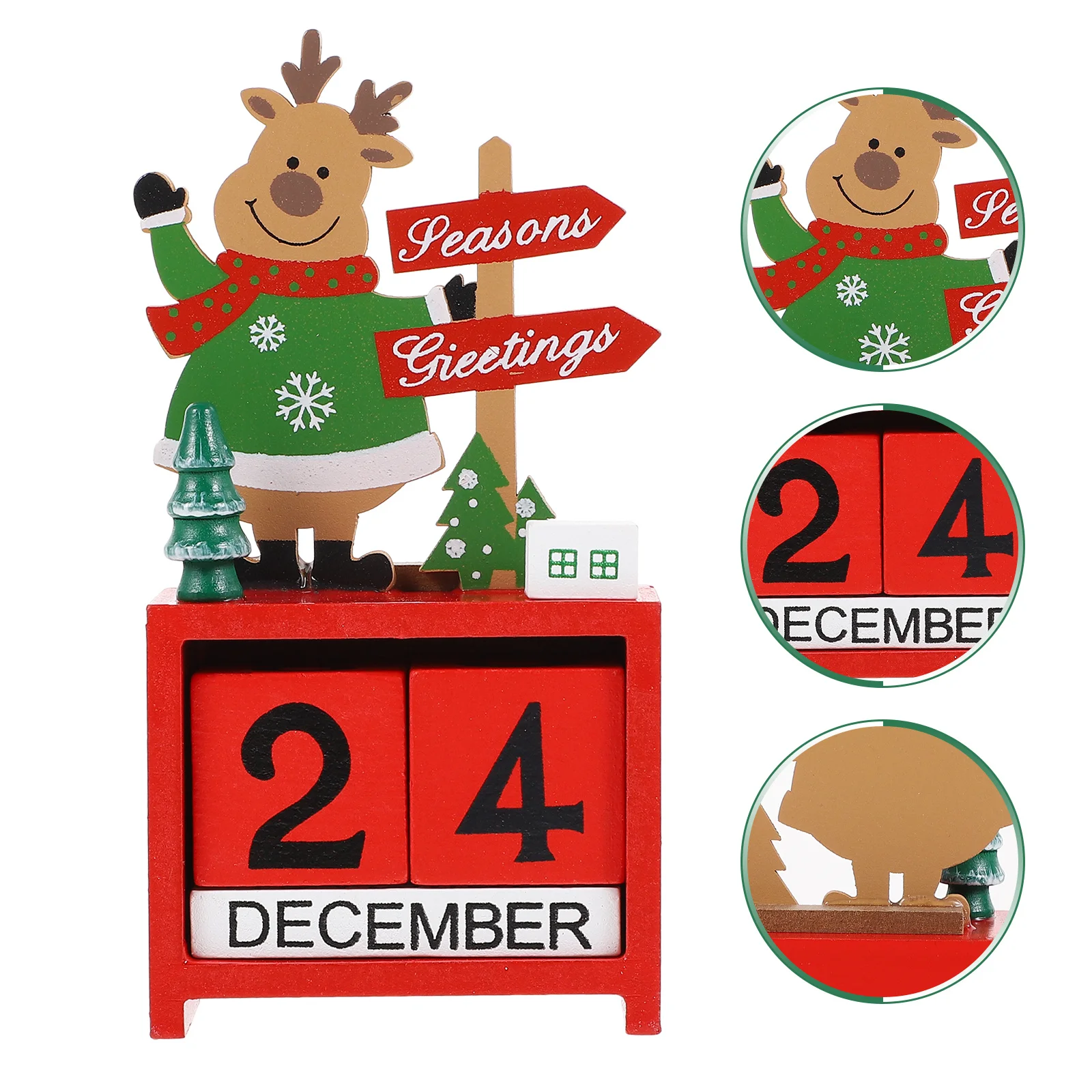 

1Pcs Wooden Christmas Desktop Calendar Xmas Ornament Creative Calendar Decoration Home Coffee Shop Xmas Decor Christmas Ornament