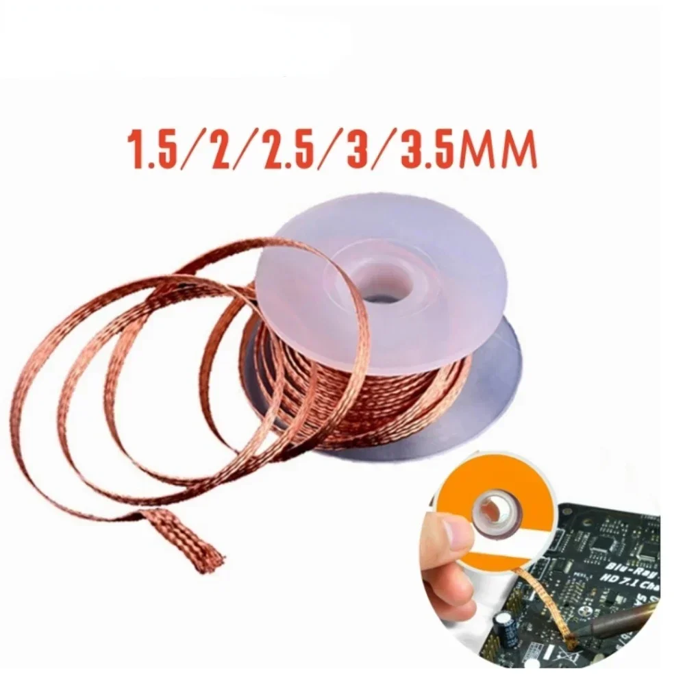 1mm-2,5mm-4mm 1,5 M 3M Entlöten Geflecht Solder Remover Docht Draht Schweißen Zinn sauger Kabel Blei Schnur Flussmittel Reparatur Werkzeug – Detail 1