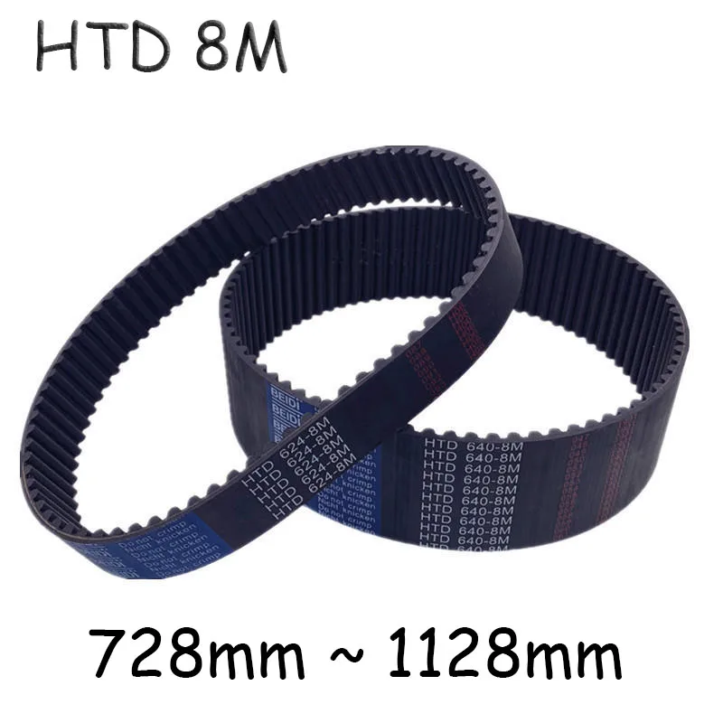 

HTD 8M Rubber Timing Belt Length Perimeter 728mm ~ 1128mm Width 15mm 20mm 25mm 30mm 40mm Closed Loop Pitch 8mm