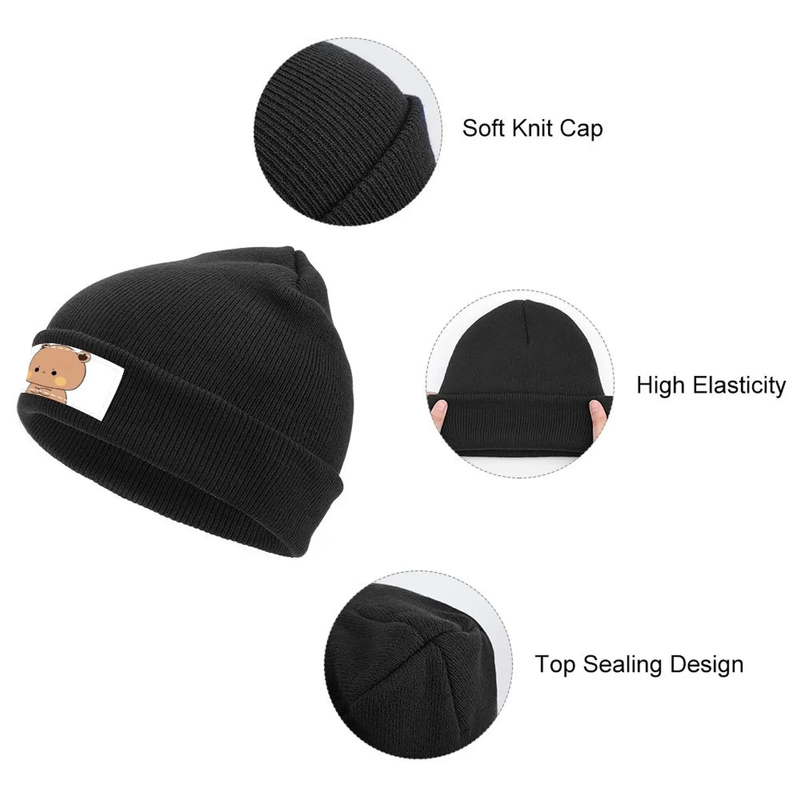 Dudu est en colère avec Bubu pour homme et femme, casquette avec visière thermique, chapeau Bobble, designer