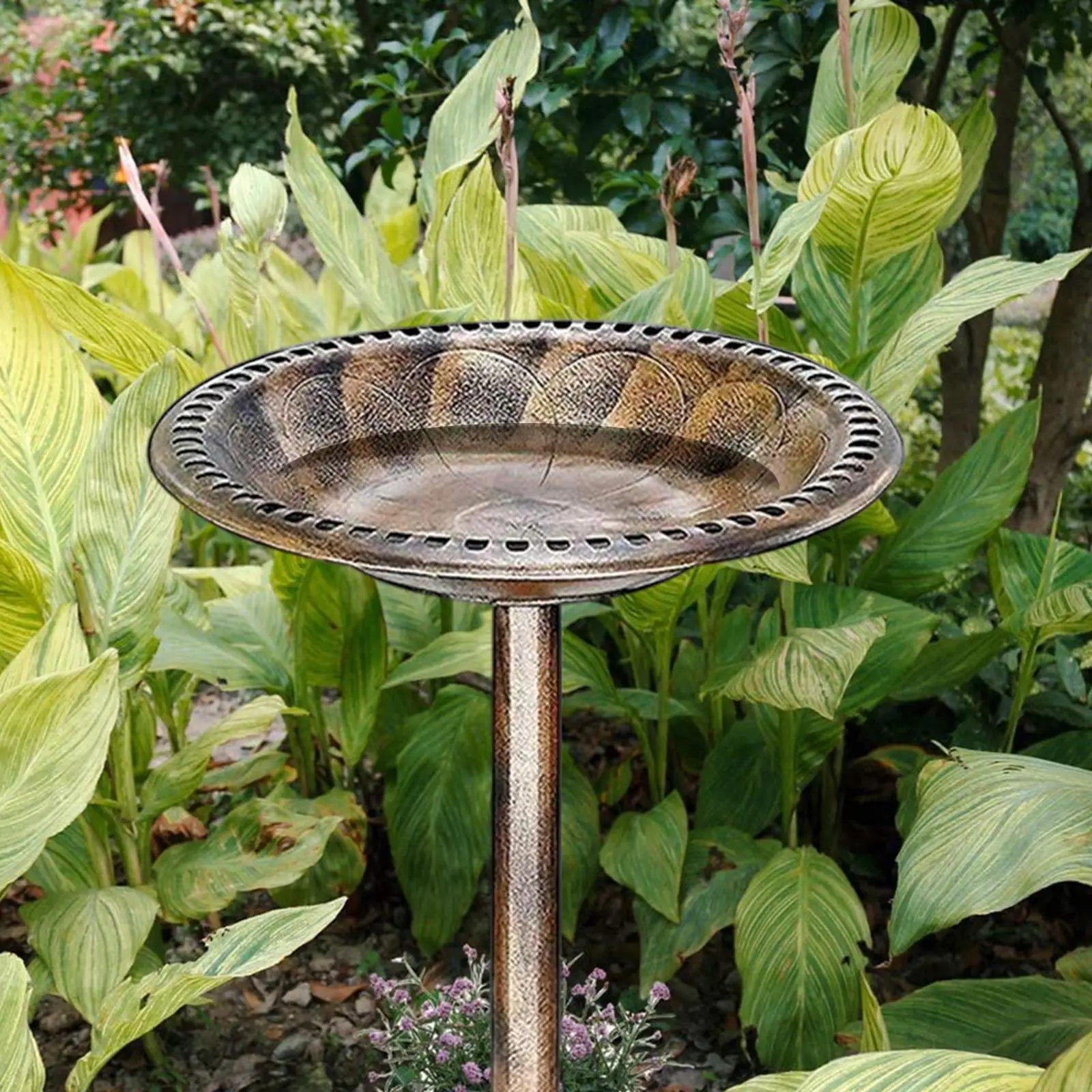 Zewnętrzny ptak kąpiel rustykalny kwiatowy Design lekka dekoracja birdbath na ogród Patio przydomowy Ornament prezent na parapetówkę