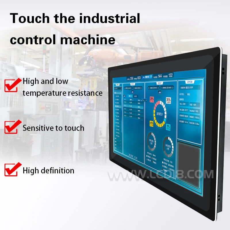 All-in-one industrial PC panel touchscreen display with metal housing open frame for elevators and subways