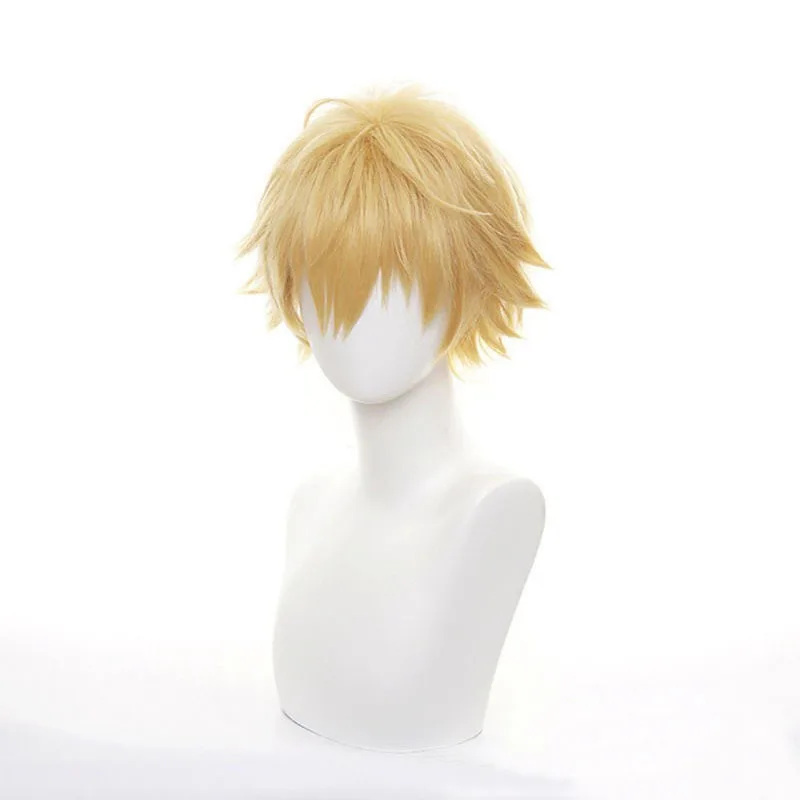 Chainsaw Man Denji Cosplay Anime Wig Golden Yellow Upturned Cosplay Short Hair