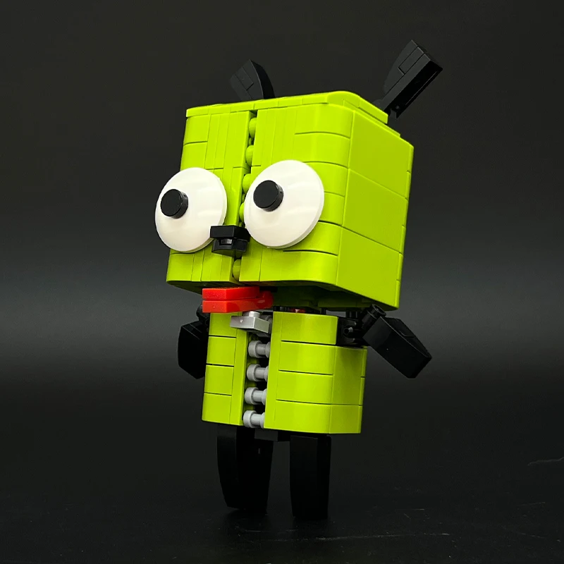 외계인 로봇 개 창의적인 모델 블록 키트 장난감 컬렉션 장식품 애호가 및 어린이를 위한 크리스마스 생일 선물