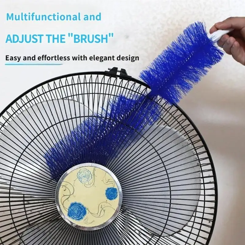 31BC Flexible Crevices Dusting Brush with Plastic Handle Long Bristle Gaps Cleaning Brush for Fans Vent Keyboards Home Use