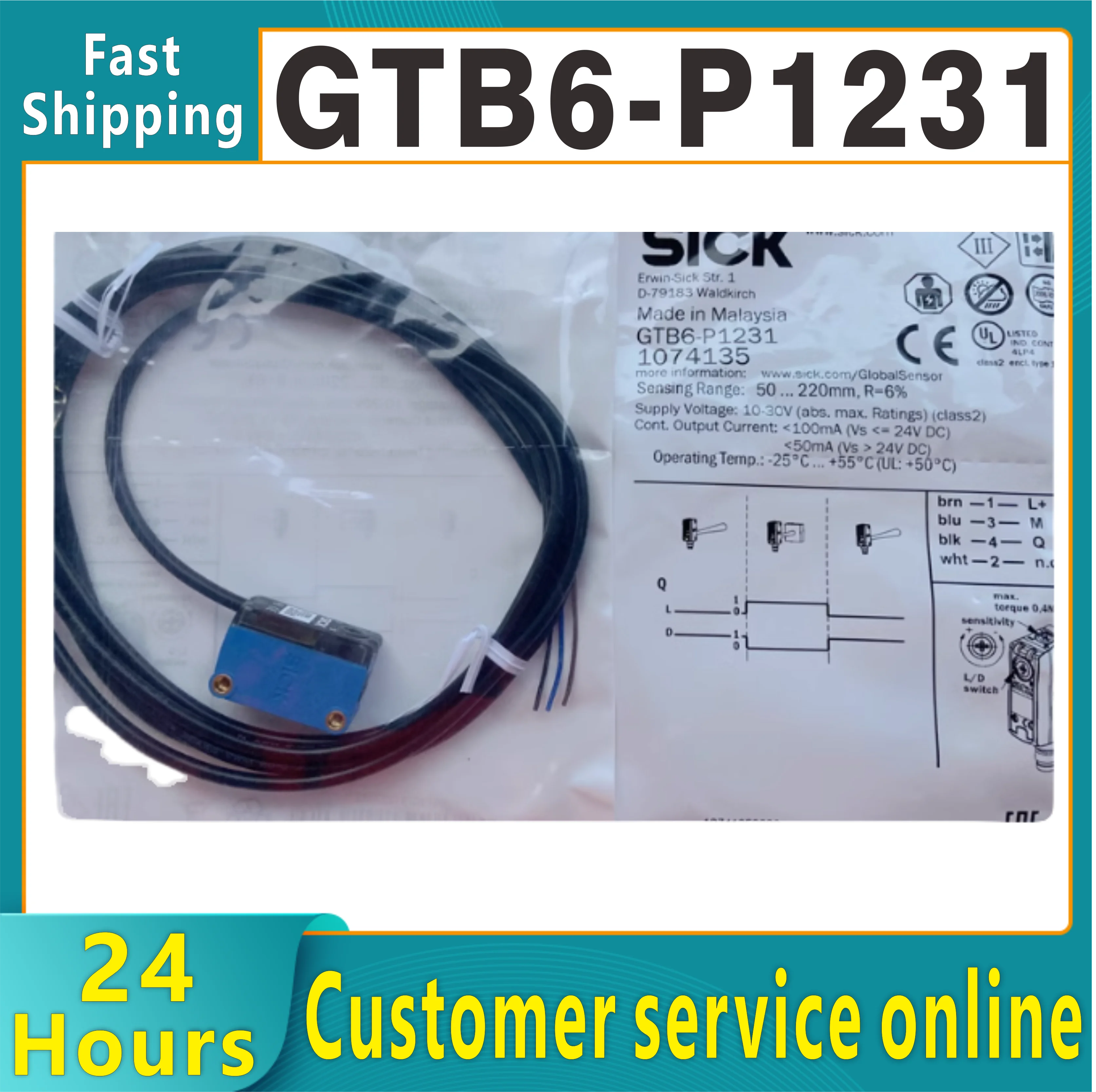 

Brand new original photoelectric switch diffuse reflection GTB6-N1231 GTB6-P1231 photoelectric switch sensor