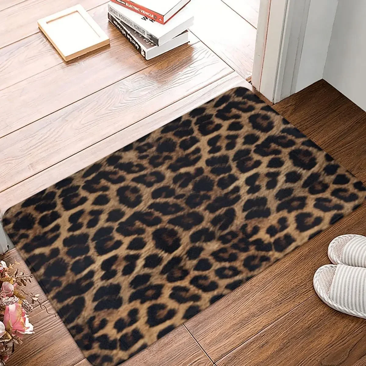 

Leopard Print Doormat Polyester Floor Mat Washable Carpet Kitchen Entrance Home Rugs Mats Bathroom Living room Non-slip Footpad