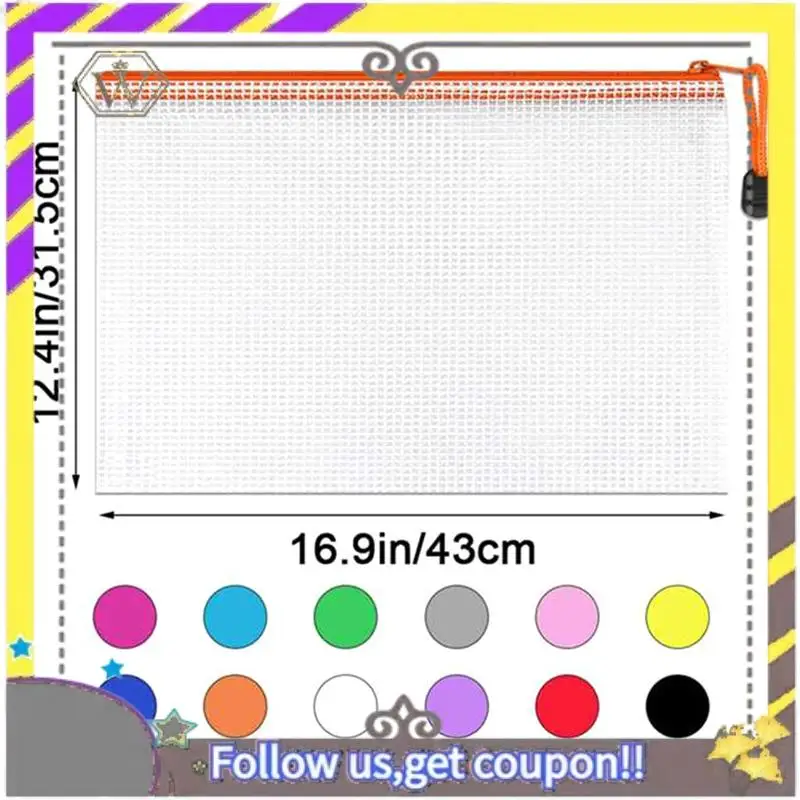 Tas File Grid Baru Tas File Ritsleting Tas Kotak File Toko Tas Penyimpanan Jaring Tas File Transparan Tas Penyimpanan Data Pengiriman