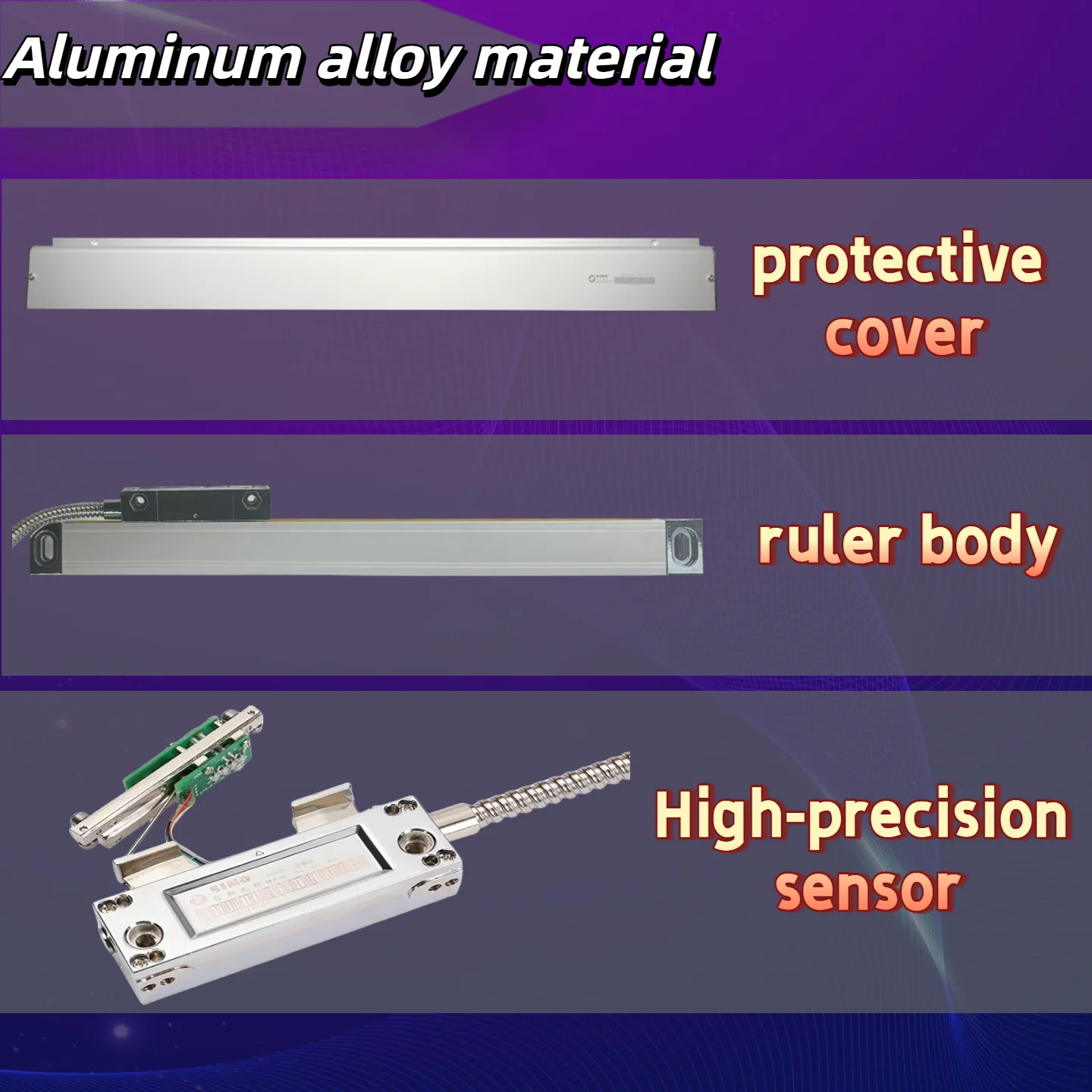 High Accuracy 0.005mm TTL DRO 100 150 200 250 300 350 400 450 500mm Linear Scale 5micron Optical Encoder Optical Grating Ruler