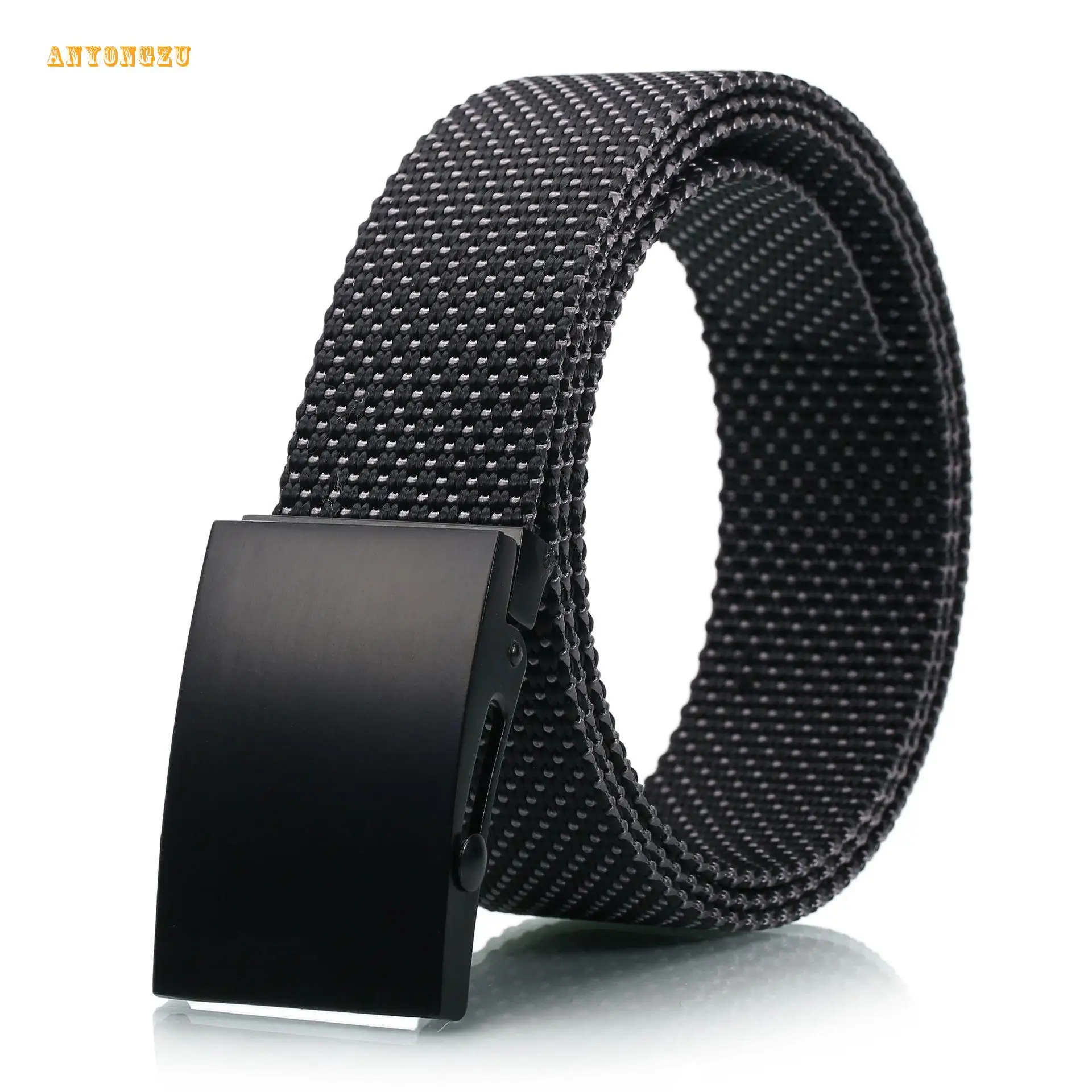 2024 Spool Zinc Alloy Buckle Belt 100% Nylon Jeans Leisure Belt Double Color Woven New Style High Quality Men'belt