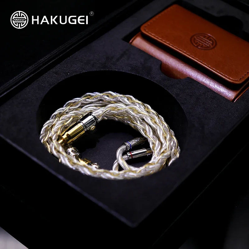 HAKUGEI Heimdallr مطلية بالذهب 6N الفضة النقية و Litz 6N الفضة النقية الهجين Hifi Music تحديث سماعة كابل خط 4.4 0.78 MMCX