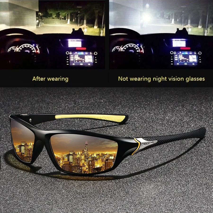 

Fashion Vintage Metal Sports Unisex Night Vision Glasses Reduce Visual Fatigue Lenses Anti-Glare Anti reflective UV400 Eyewear