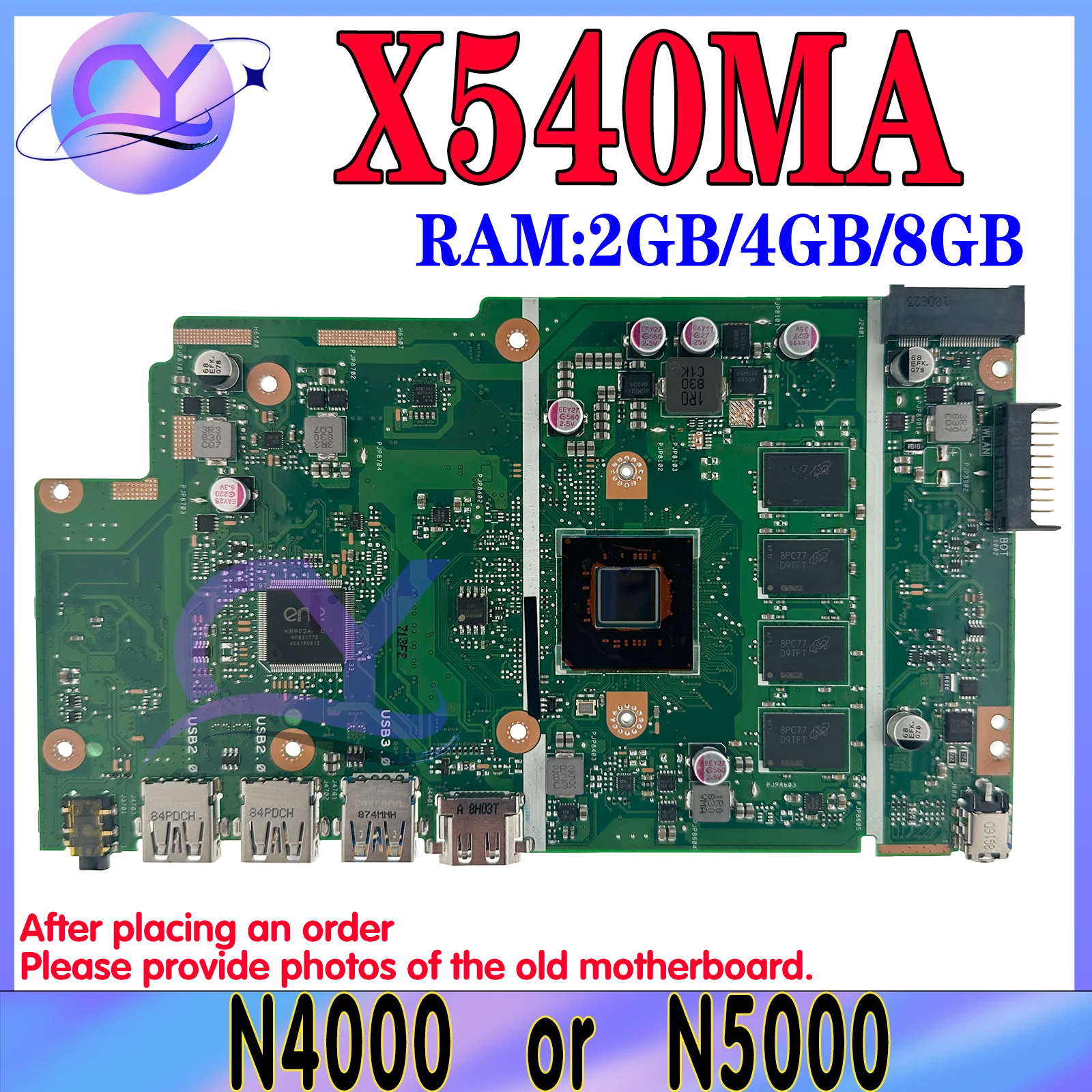 

X540MA Mainboard For ASUS X543MA F540MA A540MA D540MA X540M Laptop Motherboard N4000 N5000 RAM-2GB/4GB/8GB 100% Test OK