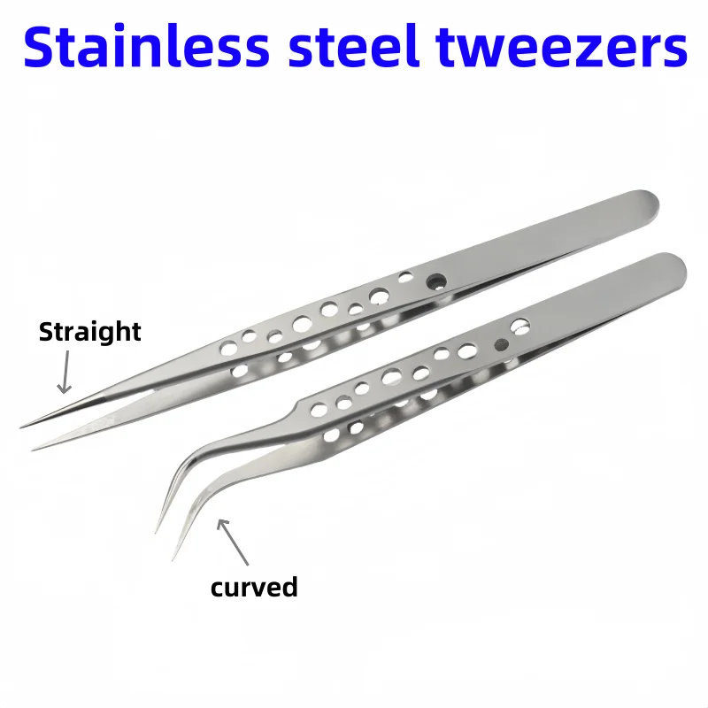 

Precision Stainless Steel Tweezers Industrial Electronics Curved Straight Forceps Mobile Phone Hand Repair Tools Tweezers