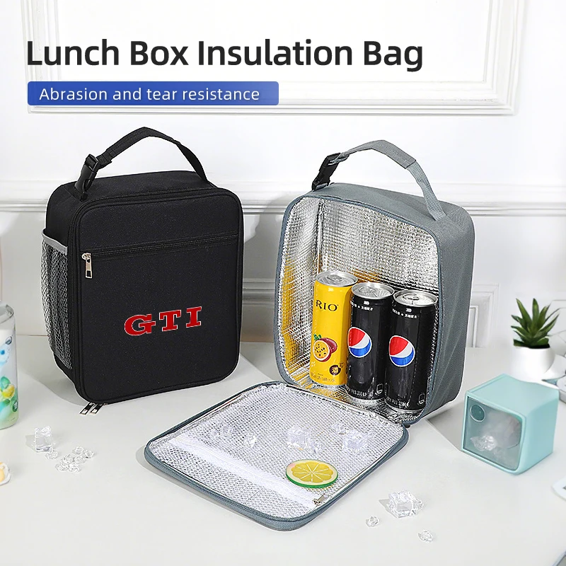 

Car Logo Thickened Bento Bag Portable Insulation Bag For Volkswagen VW Golf 4 6 7 GTI Tiguan Passat B5 B6 B7 CC Jetta MK5 MK6