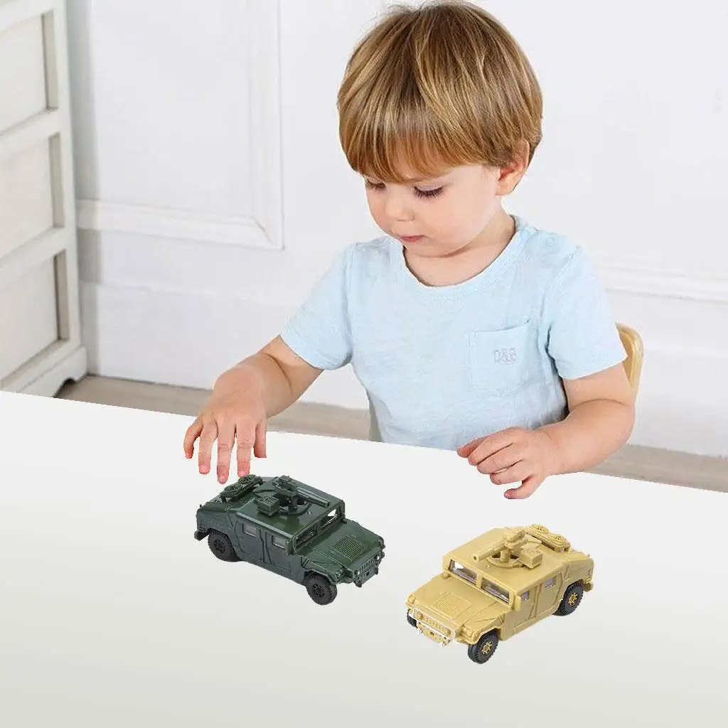 2Pcs Miniatures 1:72 Assemble Kits DIY Model Hobby Building Army Vehicle for Toys Desktop Christmas Present Men Gifts