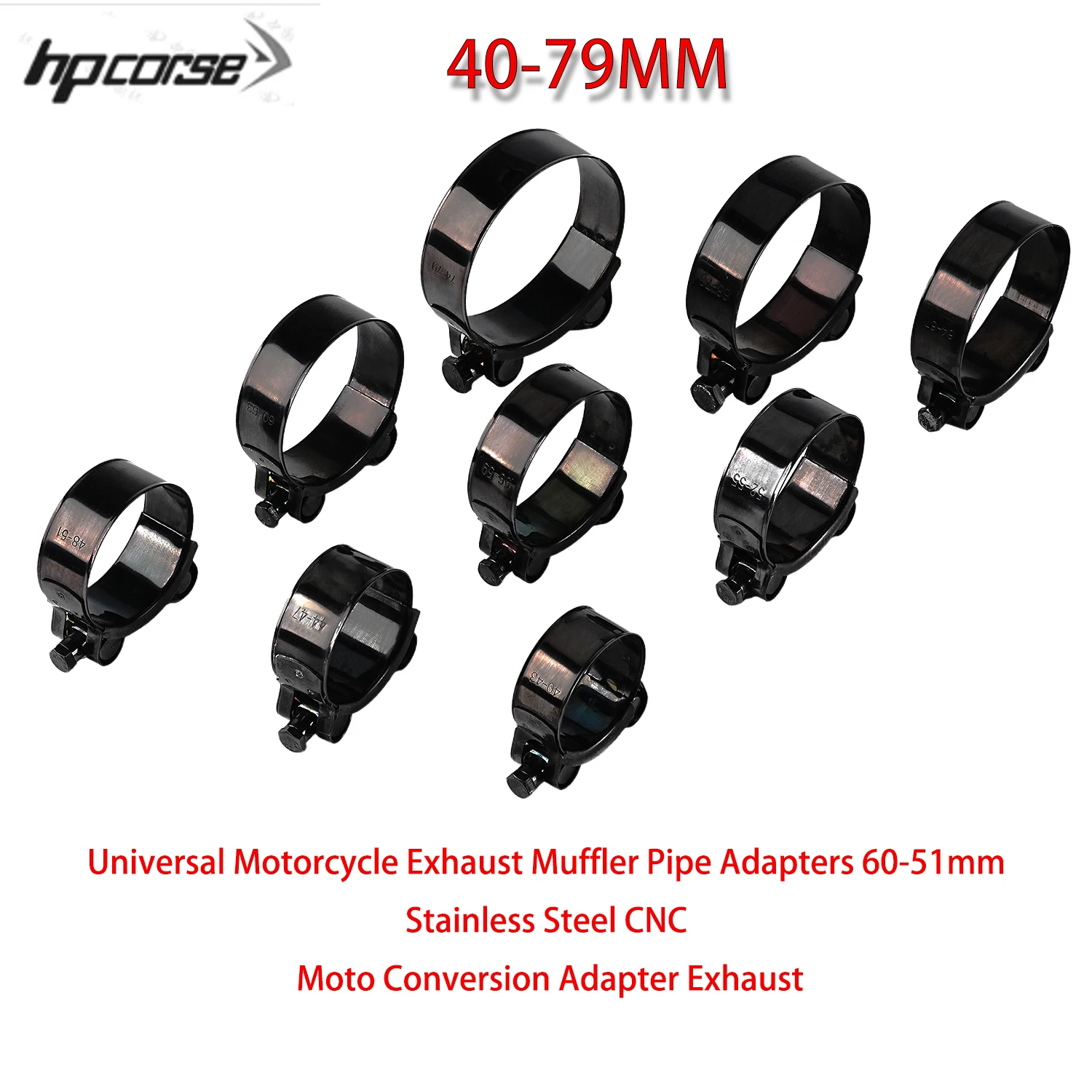 Collier de serrage puissant en acier inoxydable 304 pour tuyaux d'air, d'eau, d'échappement, de carburant, collier de serrage pour silencieux de moto, outil de soudage durable