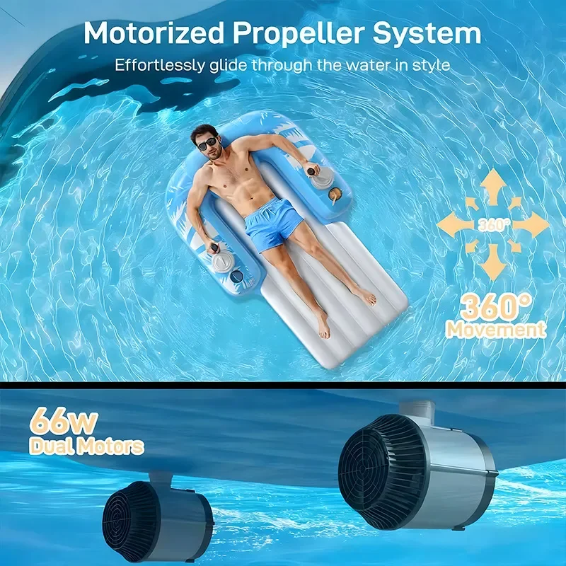 Custom Inflatable Floating Chair with Propeller Motor for Water Recreation Outdoor Swimming Pool Lake Use OEM