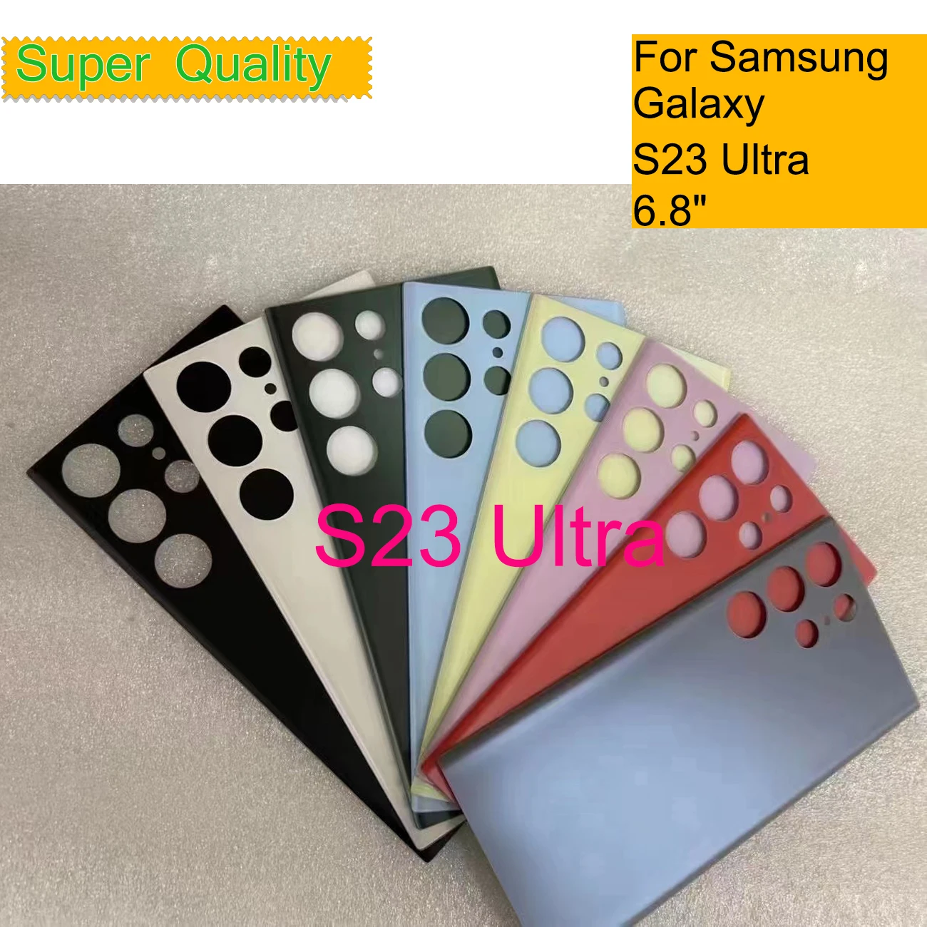 

10Pcs/Lot For Samsung Galaxy S23 Ultra S918 Battery Cover Real Case Housing Door Chassis Back Body Housing With Camera Lens