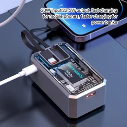 Transparent MechaWith DIY Power Bank Battery Box Own Cable Mobile Power Supply Kit Power Bank Shell DIY Cover With LED Screen