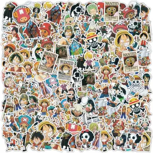 50pcsアニメラップトップノートブックスケートボードギタースーツケース防水ステッカーデカールキッドおもちゃのためのワンピースステッカー 10ベストセールスワンピースペガティナ-2