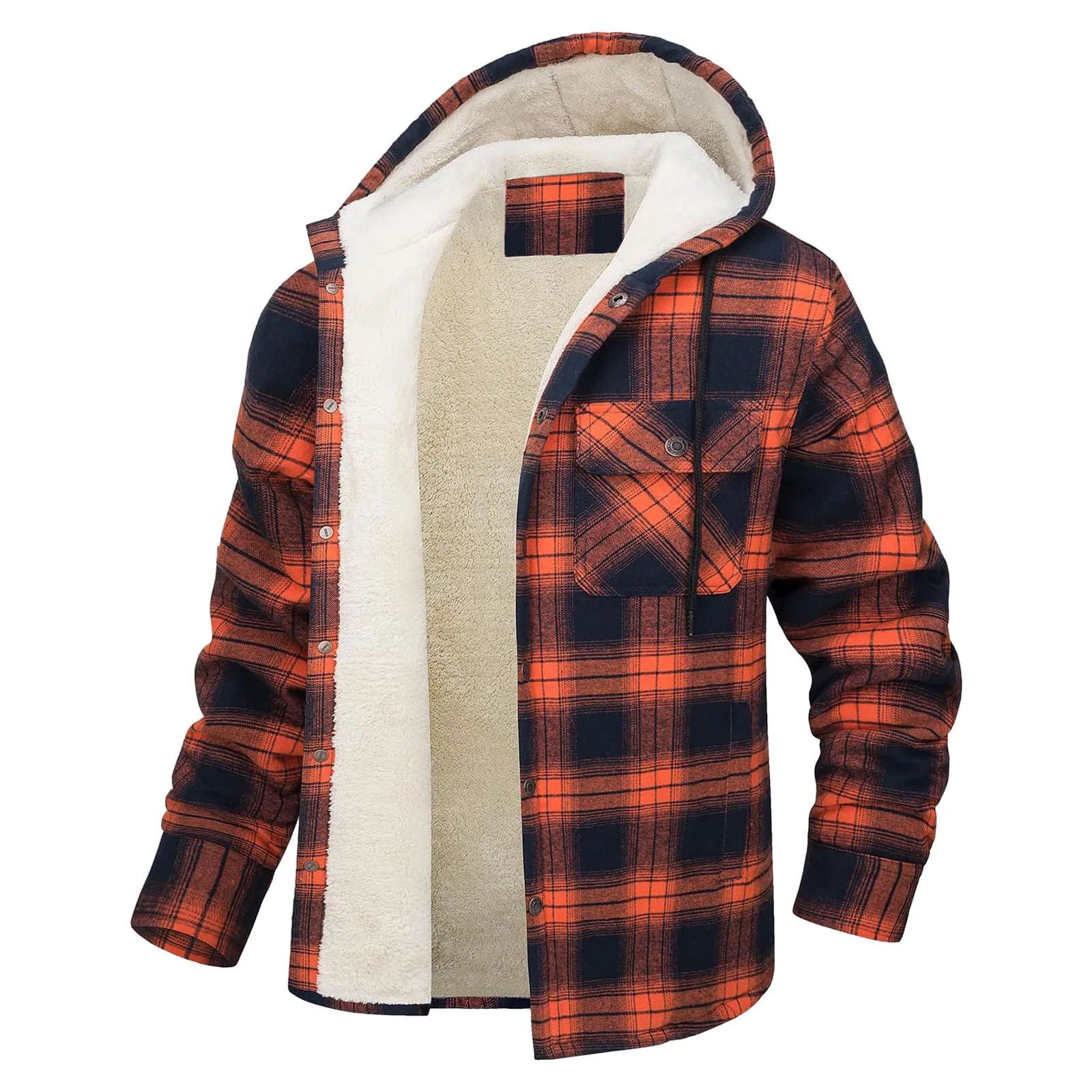 ชาย Flannel กระเป๋าเสื้อลายสก๊อตผู้ชายกีฬา Hooded JACKET เรียงรายเสื้อแจ็คเก็ตผู้ชายขนาดใหญ่ All Might JACKET