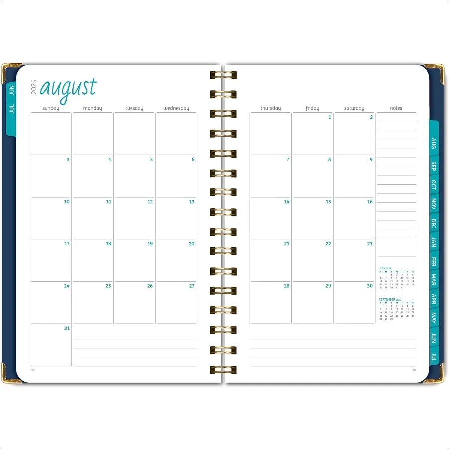 HARDCOVER السنة الأكاديمية 20252026: يونيو 2025 خلال يوليو 2026 5.5x8 جدول أعمال يومي أسبوعي شهري سنوي. مجلد الجيب المرجعي