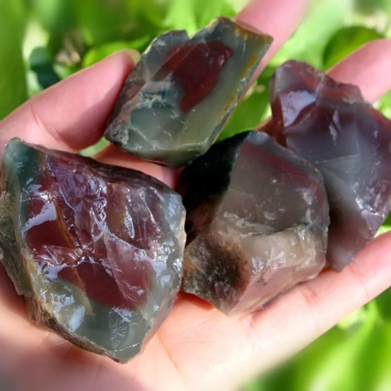 1pc/2pcs Natural Qinziyu Purple-Green Agate Raw Stone Irregular Shape Crystalsplay Specimen Unique