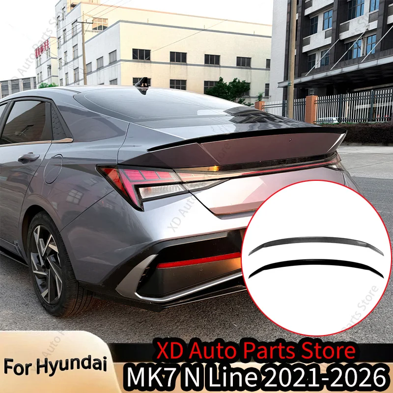 Car Rear Trunk Spoiler For Hyundai Elantra MN7 N Line 2021-2026 Splitter Wing Tail Trunk Lip Body Kits Accessories Tuning Parts