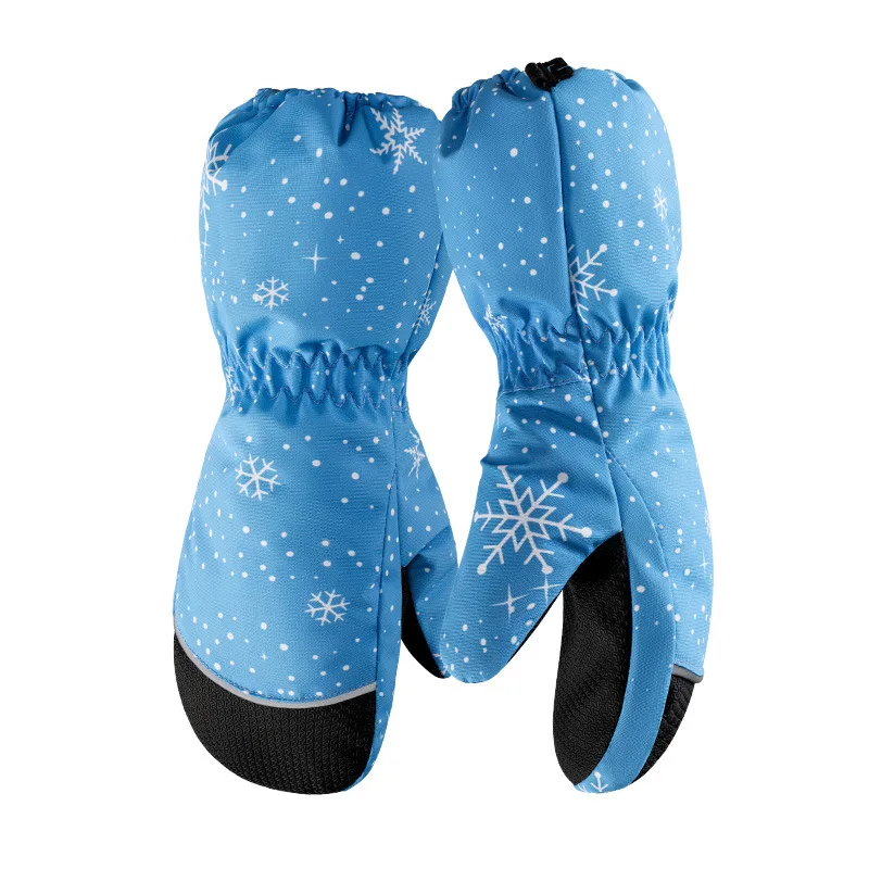 Luvas de esqui infantis inverno quentes à prova d'água à prova de vento, meninos meninas luvas de neve com forro de lã para esqui, ciclismo, esportes ao ar livre