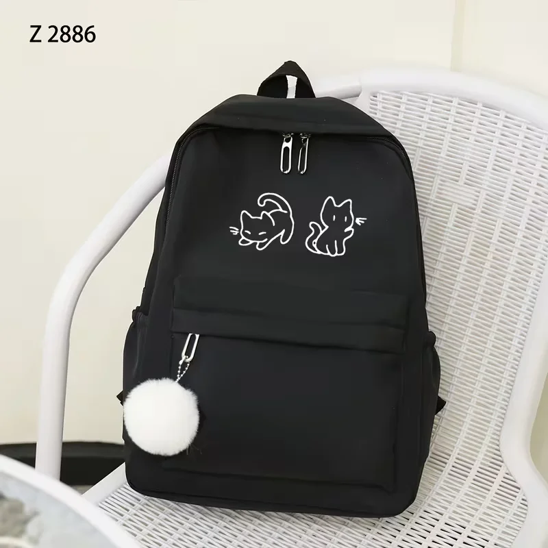 

Простой, но стильный, легкий нейлоновый рюкзак с принтом в виде сердечек – большой вместимости, с множеством отделений, регулируемый.