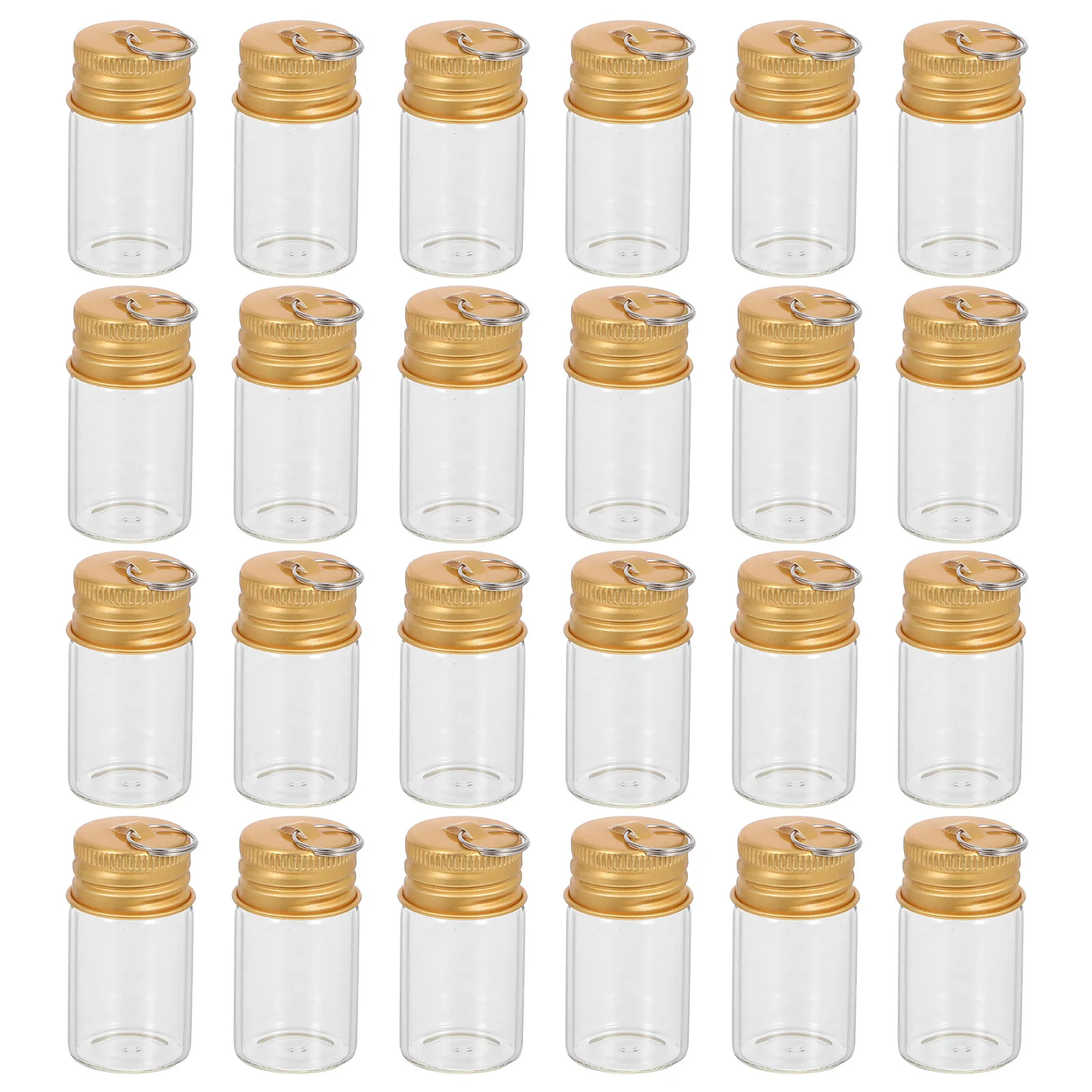 30Pcs Glass Wishing Bottle Keychain 7Ml Mini Transparent Drifting Bottle Charm DIY Pendant Tiny Vial Charm Birthday Wedding