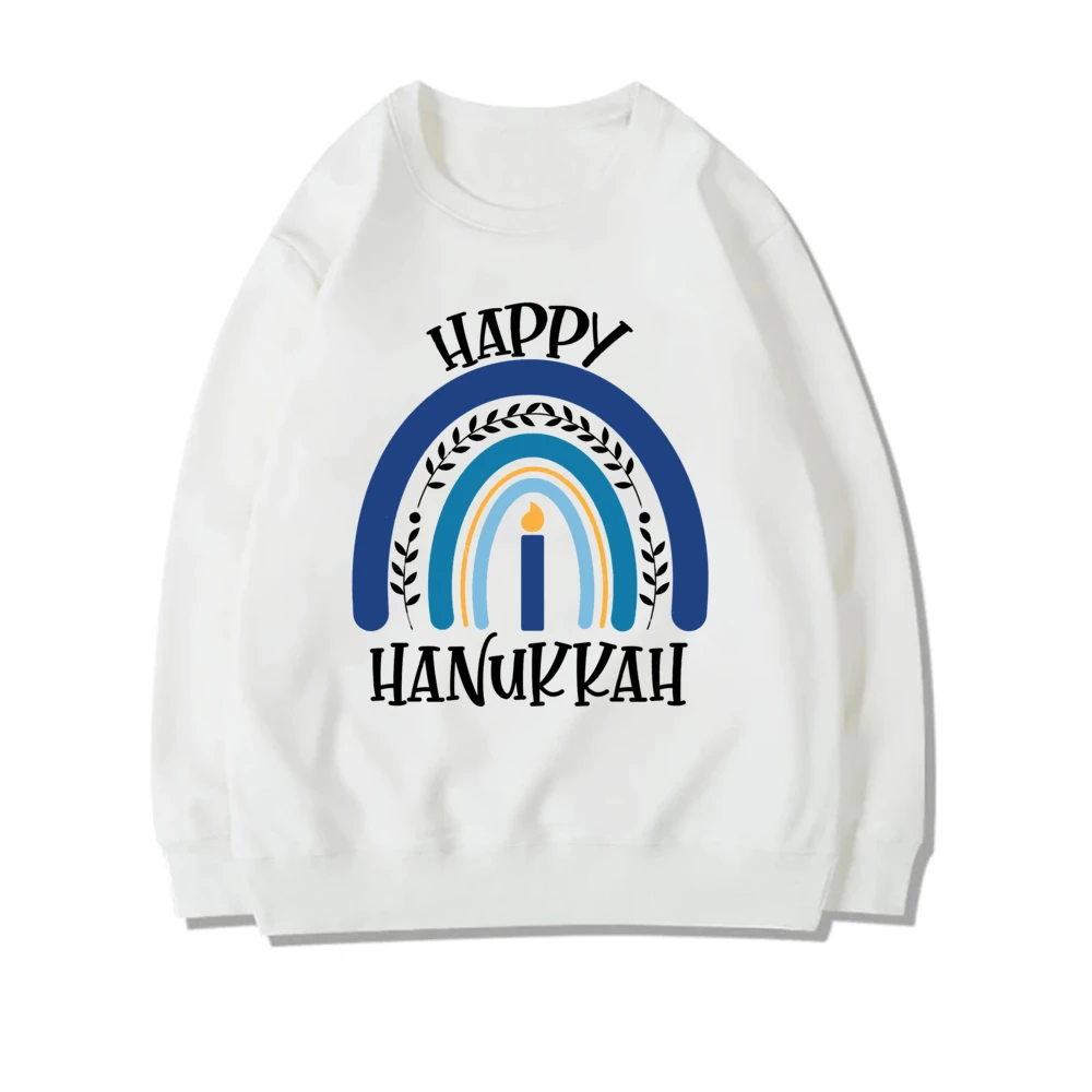 Peace Love Chanukah Printed Sweatshirt Hapyy Hanukkah Female Hoodie Jewish Holiday Women Outfit Winter Girls Long Sleeve Clohes