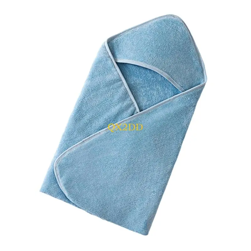 منشفة حمام للأطفال بغطاء للرأس من QX2D للأطفال حديثي الولادة، بطانية حمام قوية الامتصاص